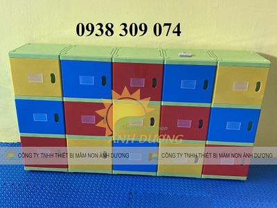Tủ nhựa đựng đồ dùng mầm non, tủ đựng cặp mầm non giá rẻ 1