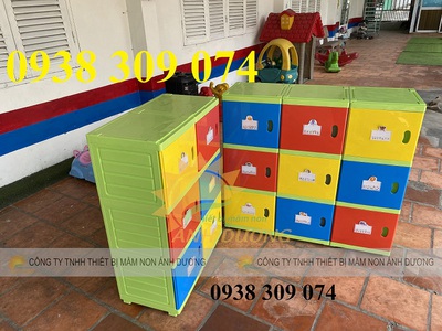 Tủ nhựa đựng đồ dùng mầm non, tủ đựng cặp mầm non giá rẻ 3