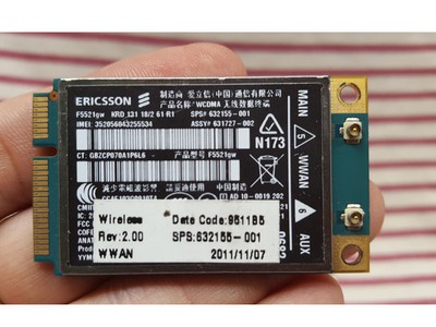 Card wwan 3G Ericsson F5521GW  HP HS2340  dùng cho HP 2560p,8460p,8560p,8760w 0