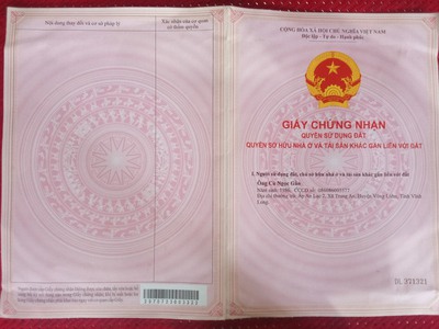 Kẹt tiền bán lô đất full thổ cư đường đt. 907, x.trung an, h.vũng liêm, vĩnh long 1