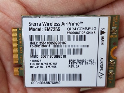 Card wwan 4G HP LT4111- GOBI5000 Sierra EM7355 - WWAN Support HP 820 G1,840 G1, 850 G1, Zbook 15, 17 1