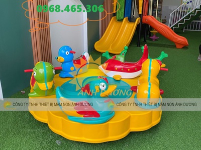 Đu quay trẻ em mâm xoay trẻ em 4 chỗ ngồi, 6 chỗ ngồi giá rẻ 2