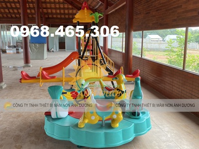 Đu quay trẻ em mâm xoay trẻ em 4 chỗ ngồi, 6 chỗ ngồi giá rẻ 3