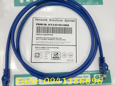 Chuyên phân phối dây cáp Lan chính hãng Ancomteck dây chuẩn đồng sẵn hàng từ 0.2m-30m CAT5/CAT6/CAT7 11