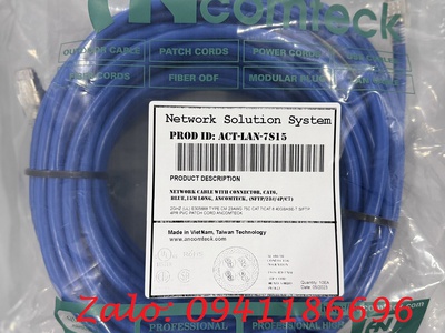 Chuyên phân phối dây cáp Lan chính hãng Ancomteck dây chuẩn đồng sẵn hàng từ 0.2m-30m CAT5/CAT6/CAT7 3