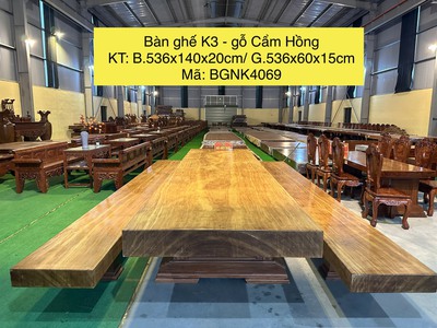 Bàn Ghế K3 Nguyên Khối gỗ Cẩm Hồng 0