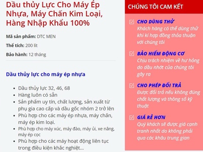 Nhớt 10, Dầu thủy lực dùng cho Máy Ép Nhựa, Máy Chấn Kim Loại tại TPHCM. 13