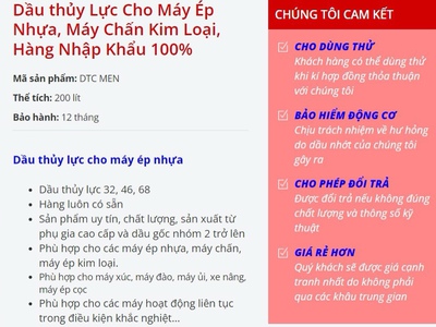 Nhớt 10 - Dầu thủy lực dùng cho Máy Ép Nhựa, Máy Chấn Kim Loại tại Bình Chánh, TPHCM. 2