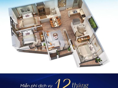 Bán quỹ căn hộ suất ngoại giao LeGrand Jardin,85m2 cửa chính Đông Bắc view hồ 3N3W 0
