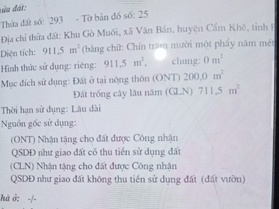 Chính chủ cần bán căn nhà tại khu gò muối - xã văn bán - huyện cẩm khê - phú thọ. 0