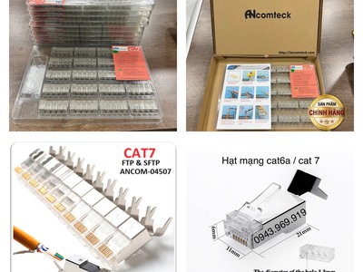 Hạt bấm mạng Cat7 dành cho cáp mạng Cat6A, Cat7/Cat8 Ancomteck 2