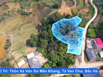 Bán mảnh đất 1200m2 tại khu vực du lịch Tả Van Chư, Bắc Hà, Lào Cai, view thung lũng, giá 1.X 0