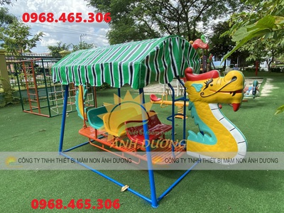 Xích đu treo mầm non, xích đu thuyền rồng sàn lắc cho mầm non 2