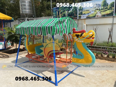 Xích đu treo mầm non, xích đu thuyền rồng sàn lắc cho mầm non 3