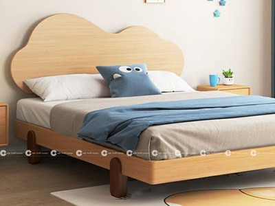 Giường Ngủ Trẻ Em Gỗ Tự Nhiên Thiết Kế Bo Tròn Tinh Tế 4