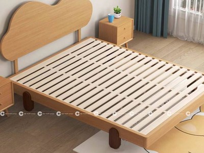 Giường Ngủ Trẻ Em Gỗ Tự Nhiên Thiết Kế Bo Tròn Tinh Tế 2