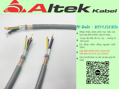 Altek Kabel:Cáp điều khiển 4x1.5 chống nhiễu 2 lớp 0