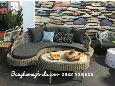 Bàn ghế mây nhựa- Sofa giả mây 3