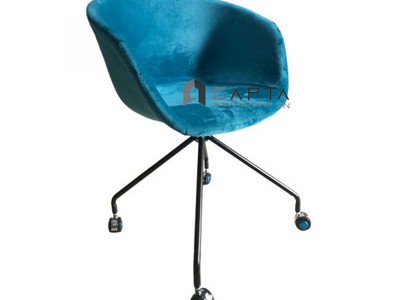 Ghế xoay học bài tại nhà nệm vải nhung chân thép nhôm tĩnh điện AAC-F Nội thất Capta.vn HCM 2
