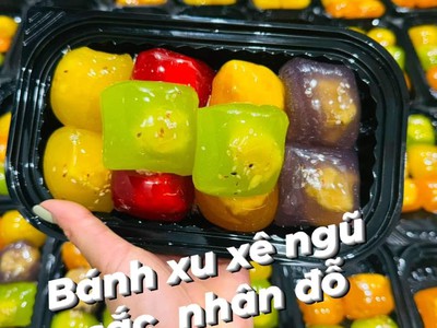 Cung cấp Bánh cốm Nguyễn Ninh Bánh xu xê nhân cốm xào dừa Bánh xu xê ngũ sắc nhân đỗ Bánh mochi cốm 3