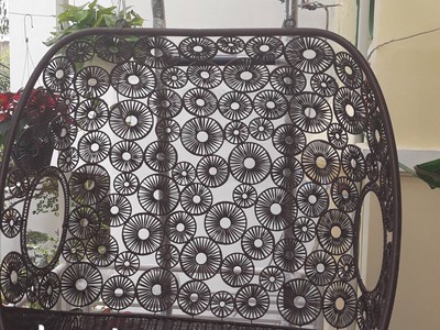 Xích đu đôi nhựa giả mây ngoài trời 1