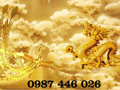 Tranh rồng vàng- gạch ốp, tranh tường đẹp 3d HP07692 2