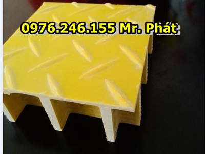 Sản phẩm kháng hóa chất, sàn lót grating frp, miếng ốp gờ chống trượt bậc thang, vĩ nhựa thoát nước 9