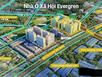 Mở bán quỹ căn 2 ngủ 2 vệ sinh  260tr nhận nhà độc quyền đẹp nhất dự án noxh evergreen 1