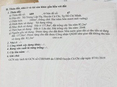 Chính chủ cần bán đất 2 mặt tiền ngay kcn tây bắc- trung lập hạ-củ chi 1
