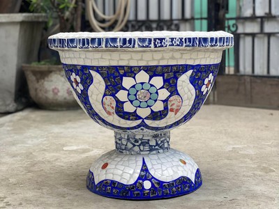 Cơ sở chậu hoa Thế Sơn - chậu hoa dán sành sứ - chậu khảm sành - cẩn miễng afaf gs 2