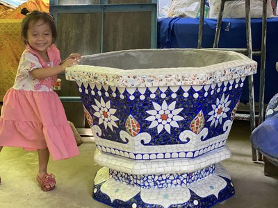 Cơ sở chậu hoa Thế Sơn - chậu hoa dán sành sứ - chậu khảm sành - cẩn miễng afaf gs 7