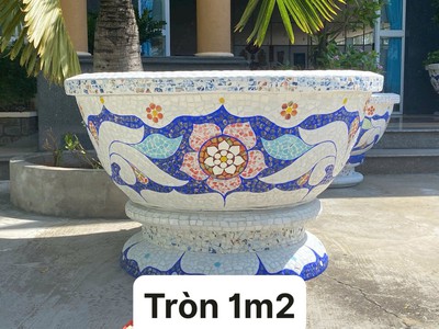 Cơ sở chậu hoa Thế Sơn - chậu hoa dán sành sứ - chậu khảm sành - cẩn miễng afaf gs 11