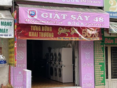 Sang tiệm giặt sấy 48 tại địa chỉ 48 tạ quang bửu, phường 2, quận 8 0