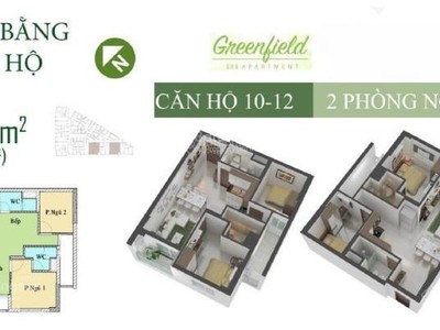 Bán chung cư green field 686 - dt  62m2, 2pn, 2 toilet  . 1