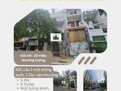 Gấp- cho thuê nhà  mặt tiền nb tân quý 81m2, 3lầu st, 23 triệu-gần aeon 0