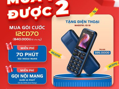 MobiFone tặng điện thoại 4G cho KH khi mua gói cước 12CD70 0