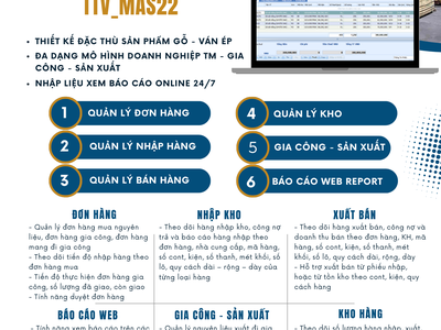 Phần mềm quản lý kinh doanh gỗ nguyên liệu, ván ép, sản xuất gia công 0