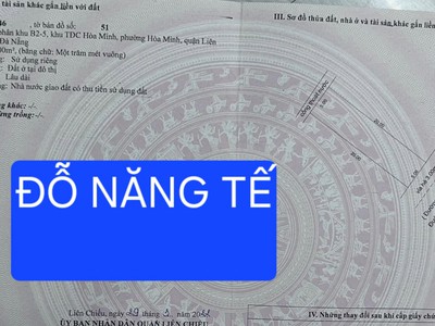 Cần bán đất mt đường đỗ năng tế, hòa minh, liên chiểu 1