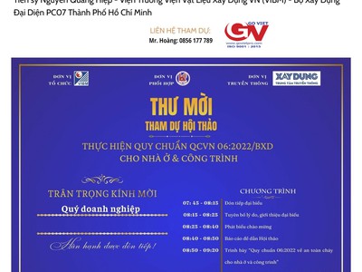 Thư Mời Phổ Biến Quy Chuẩn QCVN 06:2022/BXD cho Nhà Ở và Công Trình 0