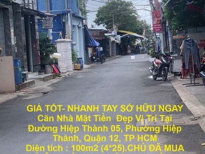 Giá tốt- nhanh tay sở hữu ngay  căn nhà mặt tiền  đẹp vị trí tại quận 12, tp hcm 0