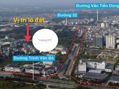 Nhượng 2 lô đất 60m2 đường trịnh văn bô đối diện trường fpt 1