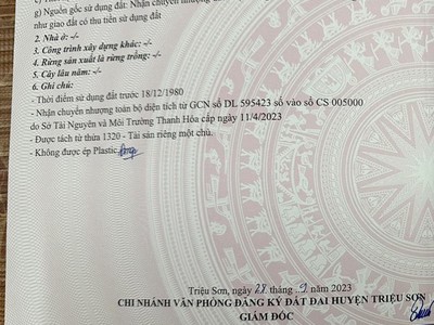 Chính chủ cần tiền bán đất giáp khu công nghiệp lam sơn sao vàng 2