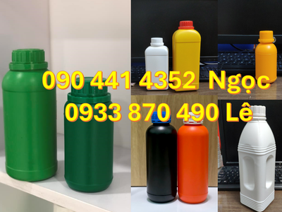 Chai nhựa 1 lít đựng mực in, chai nhựa 500ml đựng sơn, chai nhựa 250ml đựng nông dược, chai nhựa 100 0