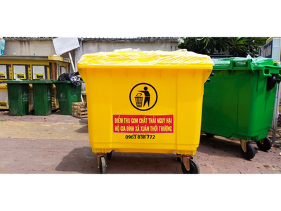 Thùng rác công cộng 660 lít nhựa hdpe 6