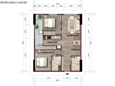 Cho thuê căn góc 70m2, 2 phòng ngủ, tầng cao tại CT4, full đồ đường Phạm Văn Đồng 0