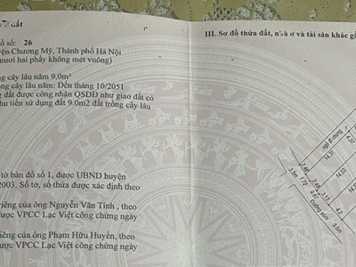 Chính chủ e cần bán lô 52m đất phượng đồng, phụng châu, chương mỹ ,hà nội , đường 5m oto . 3