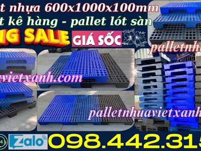 Pallet nhựa kê hàng 1000x600x100mm 0