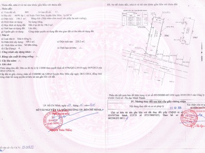 Nhà 196m bán gấp sang nước ngoài- giá 30tr/m còn tl - xuân thới sơn - ql 22 4