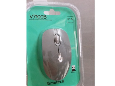 Chuột ko dây Simetech V7100B đa năng, dùng Bluetooth v5.0, Wireless 2.4GHz, Pin sạc 13