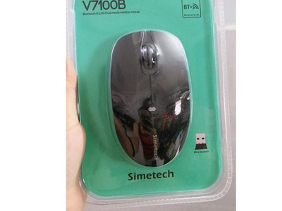 Chuột ko dây Simetech V7100B đa năng, dùng Bluetooth v5.0, Wireless 2.4GHz, Pin sạc 14